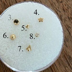 Gold Earrings Pushpin Threadless End Piercing Pupil Hall